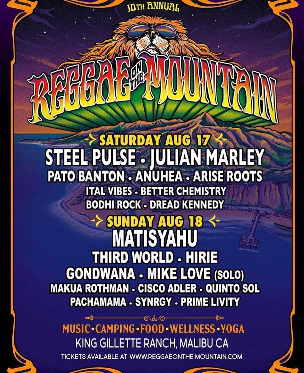 Reggae On The Mountain Aug 17 & 18
