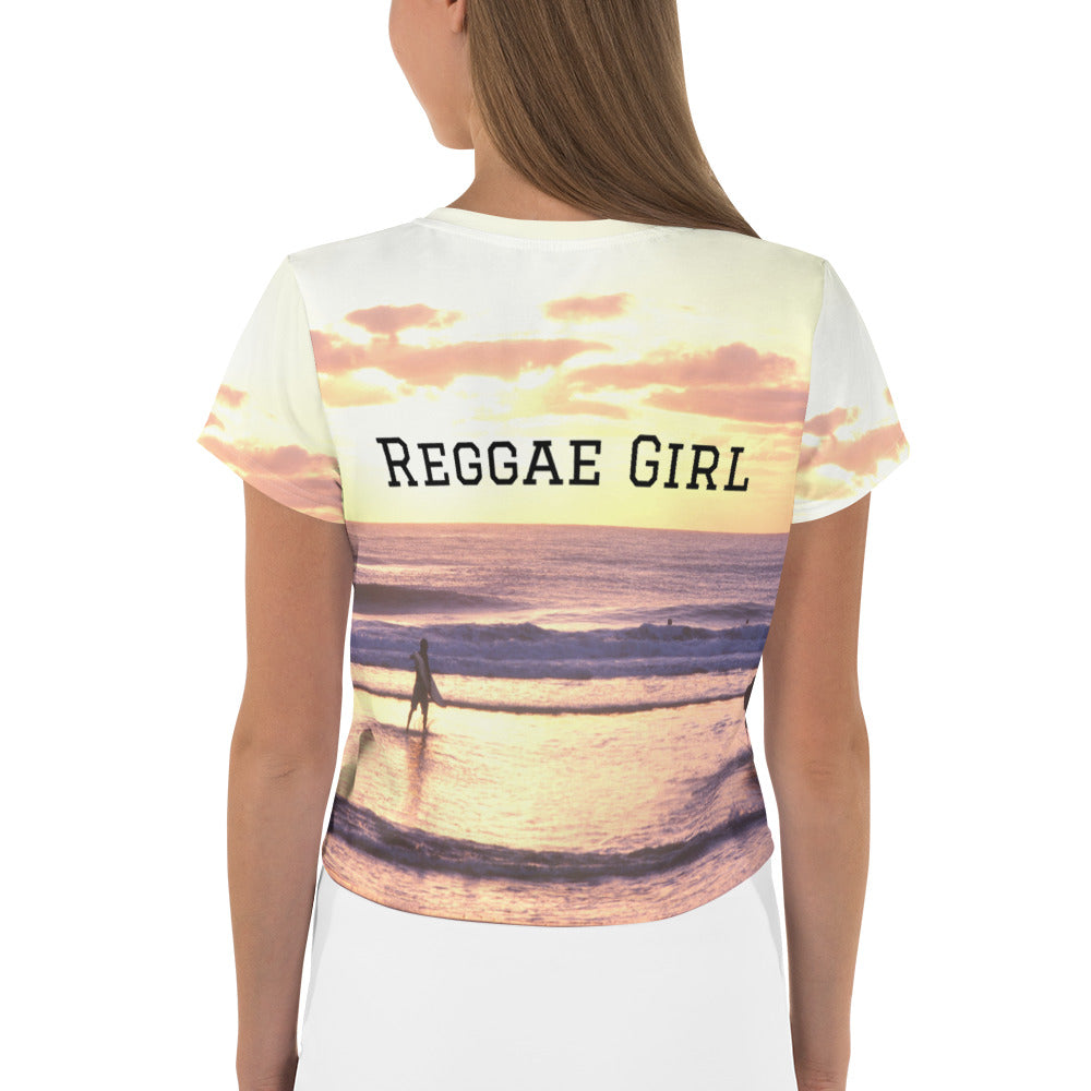 Sunset Reggae Girl Crop Tee